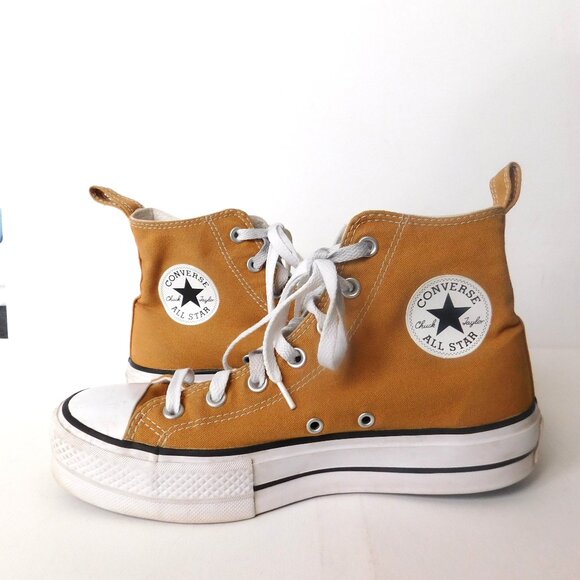 Converse Chuck Taylor All Star High Top Canvas Sneakers Gold Womens 9 Mens 7 - Picture 1 of 8